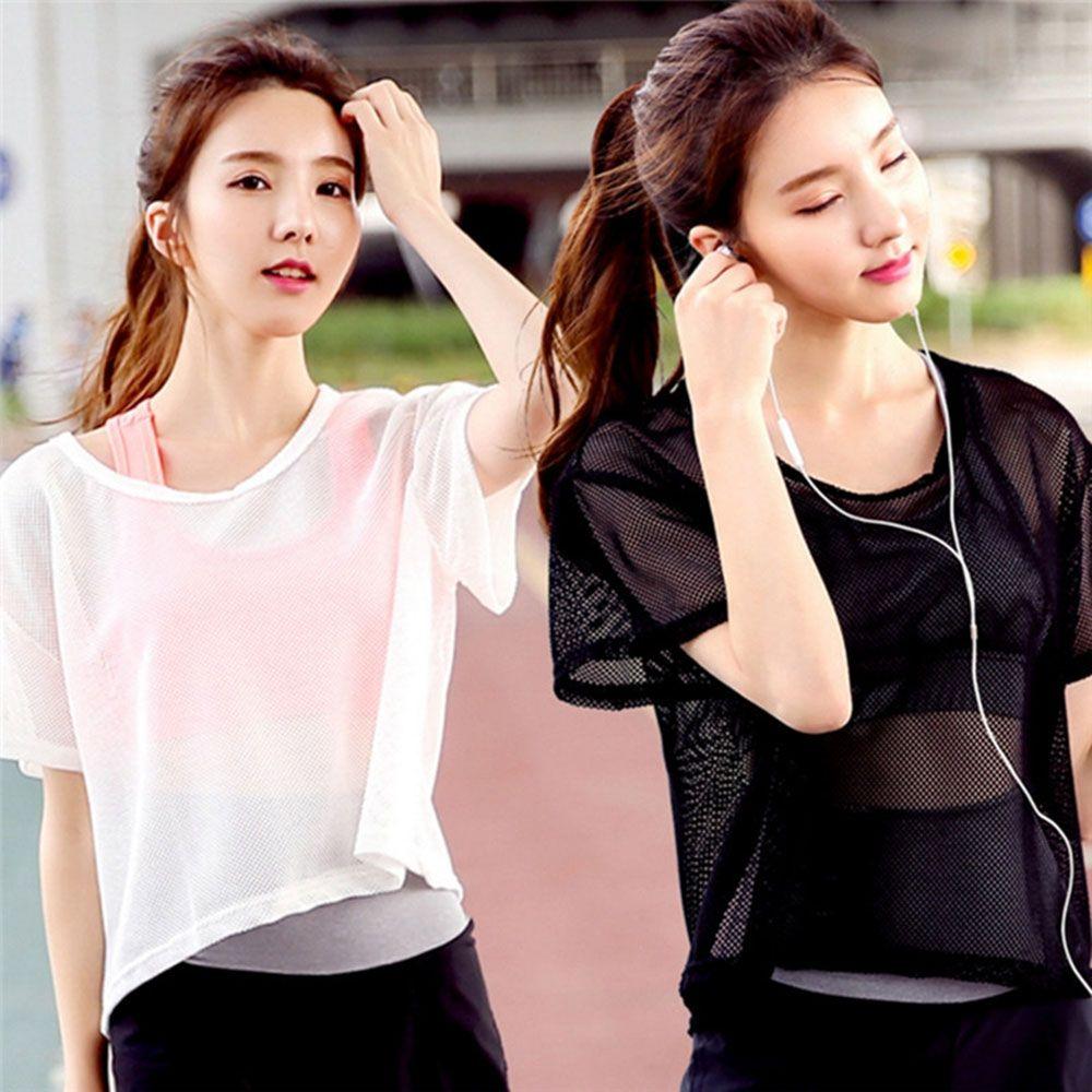 

Sexy Female Tank Tops Quick Dry Running Shirt Gym Clothes Sport Fitness Mesh Sportwear Yoga Shirt