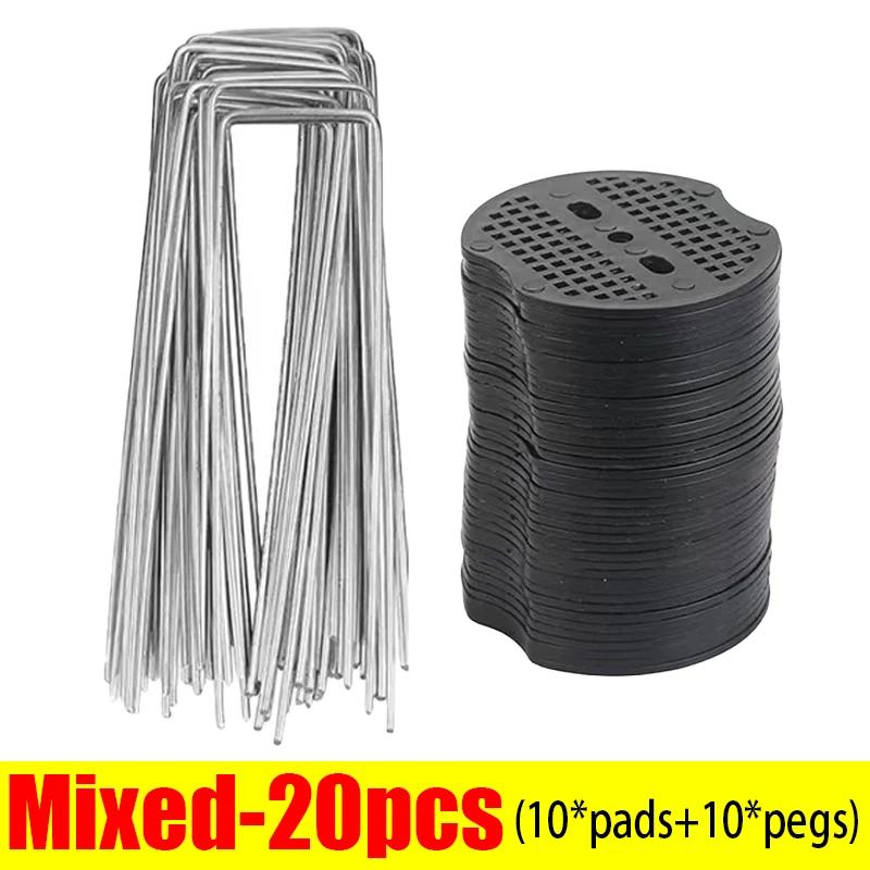 100/10PCS Plastic Gaskets for U-shaped Nail Garden Staples Pegs Gasket Landscaping Ground Covering Tubing Film Fixed Peg Pads