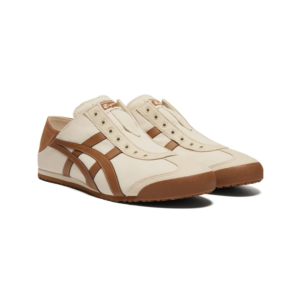 ONITSUKA TIGER Mexico 66 Paraty Sommer Slip-On Freizeitschuhe Unisex Sneaker Cremeweiß Braun 1183A437-200