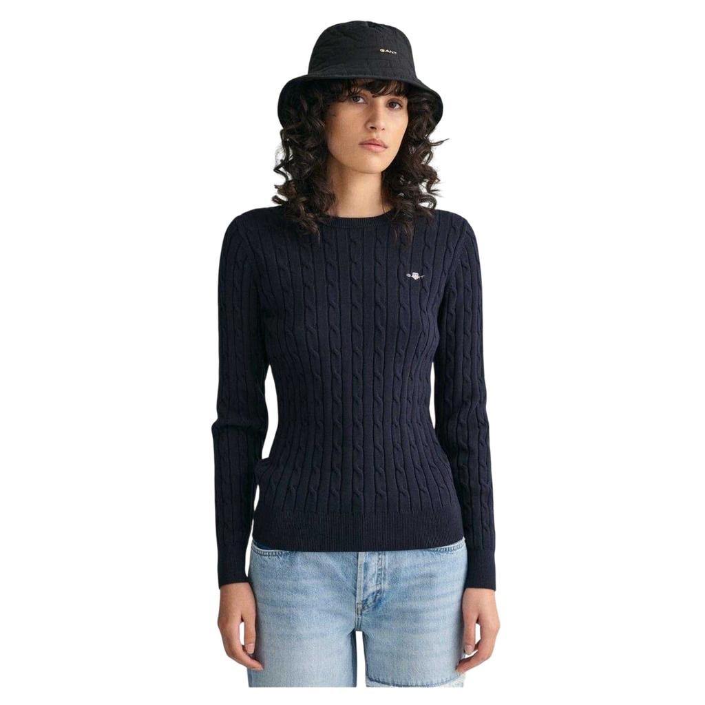 Gant Womens/Ladies Cable Knit Cotton Crew Neck Pullover