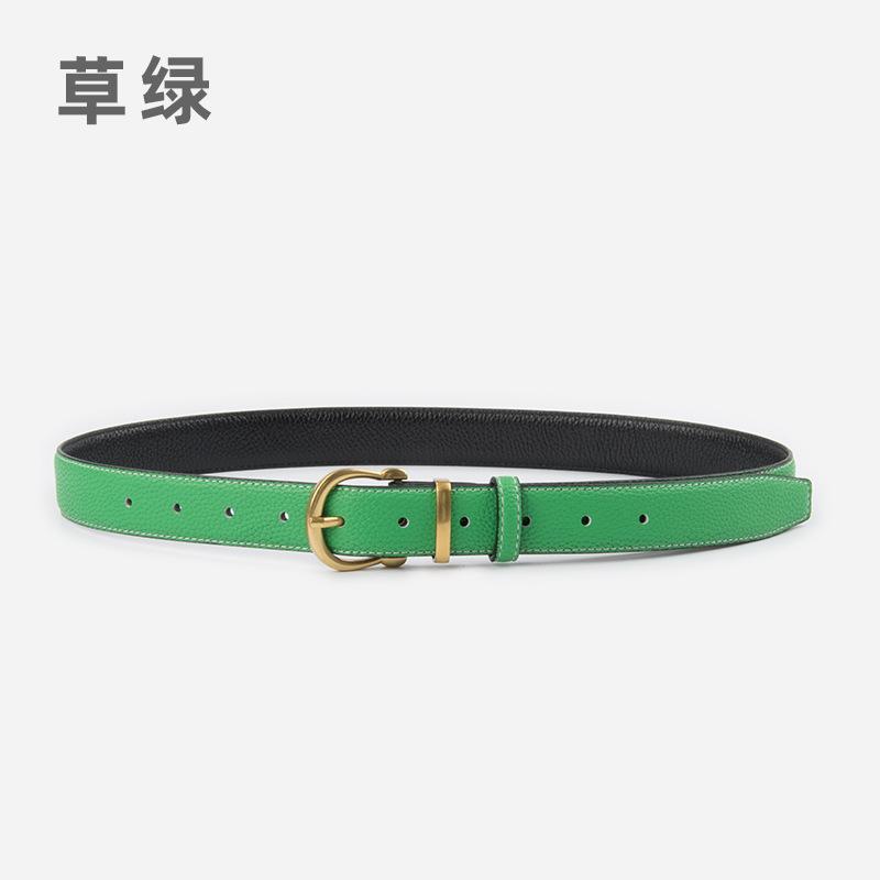 First Layer Lychee Pattern Leather Women'S Belt Cowhide Women'S With Jeans Casual Pants Women'S Pants Belt Women'S Belt