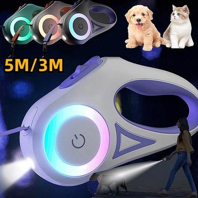 5M/3M Dog Leash Adjustable Leash for Dog Pet Supplies with LED Light For Small Medium Large Dogs Walking Running Puppy Pet Accessories