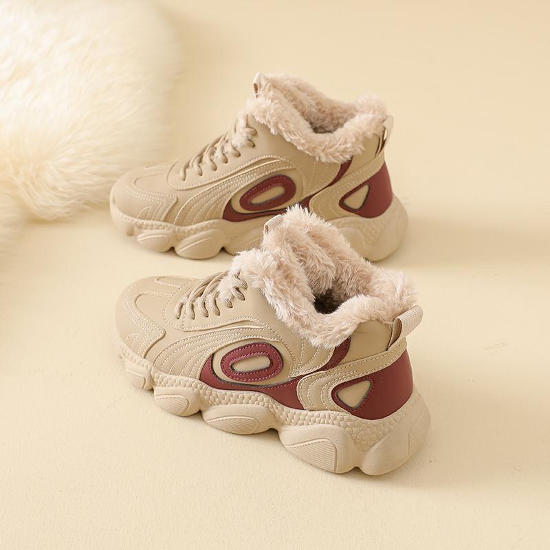 Herbst Winter Plüsch Damen High Top Sneaker Mode Bequem Plattform Baumwollschuhe Outdoor Rutschfest Damen Schuhe Botas Mujer