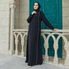 Side Tie Long Sleeve Plus Size Muslim Women Dress Abaya