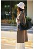 2025 Autumn/Winter Korean-Style Knee-Length Knit Cardigan - No Button, Double Pocket, Loose Fit, Solid Color