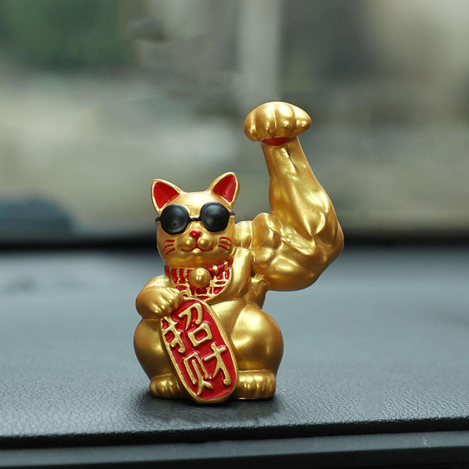 

Большая мускулистая рука, счастливая статуэтка кошки, декор в стиле фэн-шуй, настольная скульптура для домашнего офиса, украшение для Left Arm