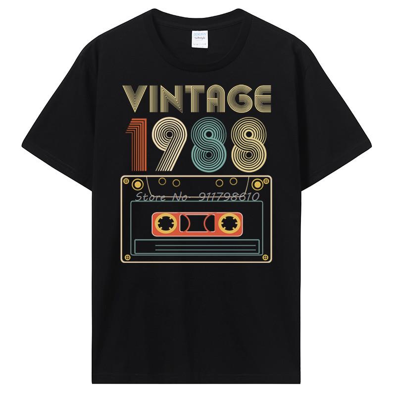 New Men T-shirt Vintage 1985 1986 1987 1988 1989 Tshirt Women T Shirt Men Cotton Tees Hip Hop Harajuku Streetwear