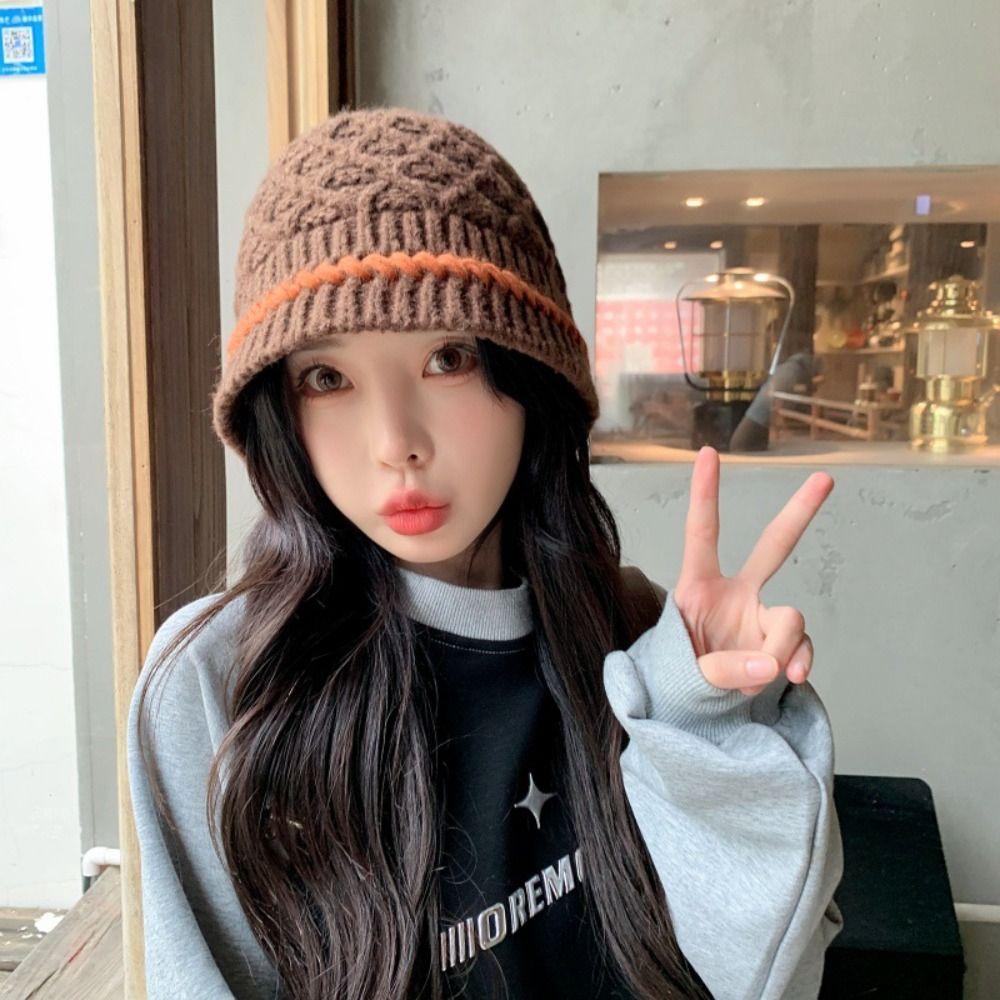 Bohemian Style Knitted Beanies Hat Thin Winter Weave Cap Crochet Pullover Hat Apparel Accessories