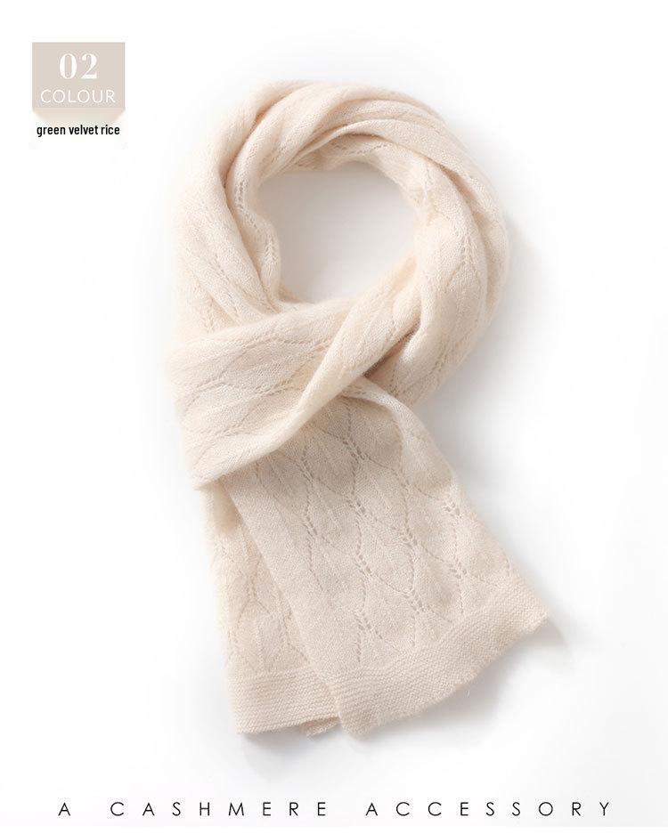 Versatile Unisex Cashmere Scarf: Dual-Use Shawl & Knitted Snood for Couples – Warm, Stylish, Neck Protection with Hollow Design.