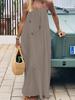 Women's Spaghetti Strap Backless Long Dress