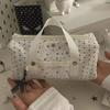 White Blue Color Star Polka Dot Tote Pencil Case Instagram Aesthetic Cute Pen Bag for Kids Large Capacity Stationery Organizer
