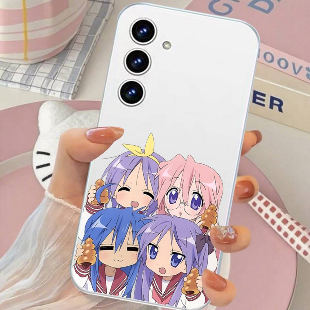 Kawaii Anime L-Lucky Star HD Clear Transparent Phone Case For Samsung Galaxy A52,A12,A51,S24,S23,S22ULTRA,S21 Edge,S20LITE,Plus,