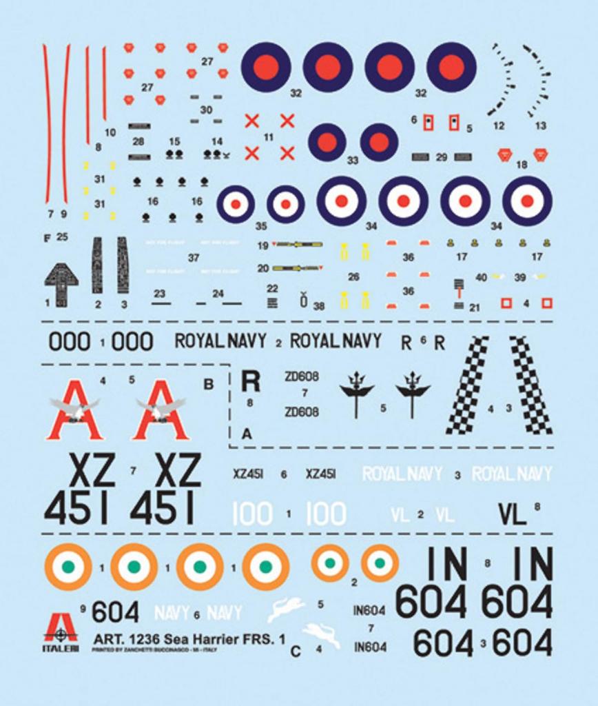 Platz Italeri British Fighter Sea Harrier Plastic Model IT1236 1/72 FRS.1 (Airplane)