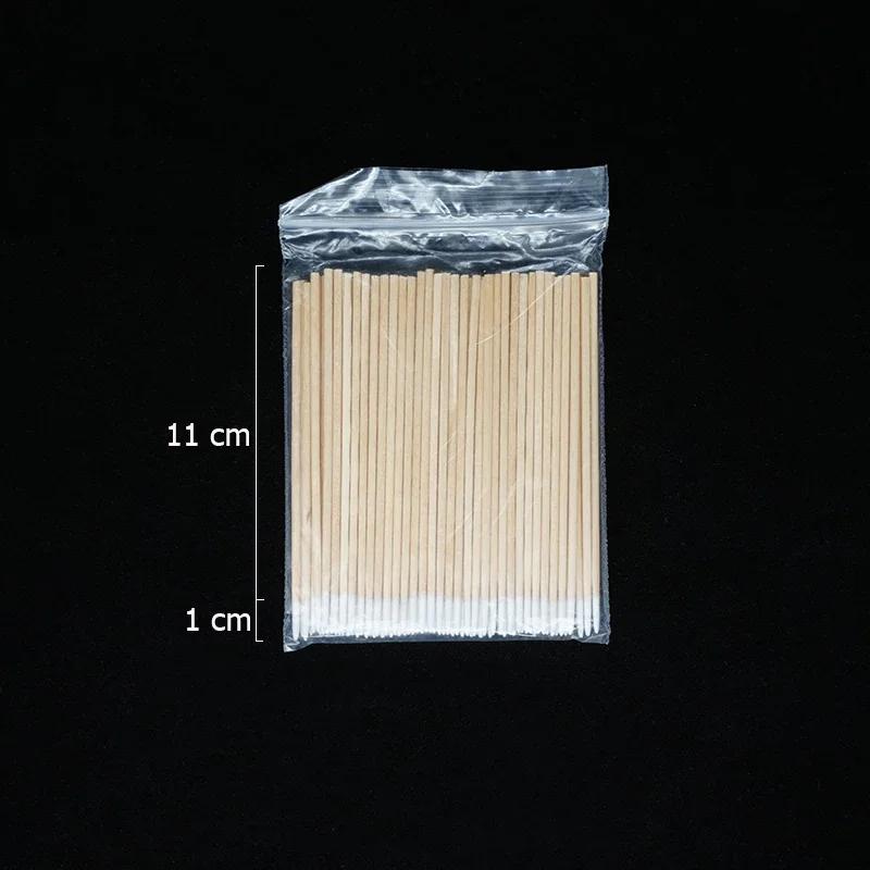 300Pcs Nails Wood Cotton Swab Clean Sticks Nail Polish Remover Art Tools Wooden Cotton Head Manicure Corrector Nail Polish Tool