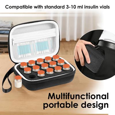 15/30 Slot Insulin Vials Storage Case Waterproof for Standard 3-10ml Vial Pancreatic Hormone Organizer Diabetics Handheld Box