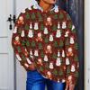 Men's Neck Knit Sweater with Christmas Print for Fall Winter Holiday