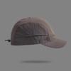 Solid-color quick-drying five-layer baseball cap, with side pocket design, adjustable rear strap,suitable for both men and women
