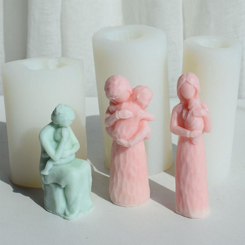 Mother Hug Kid Candle Mold Silicone Craft Mold Silicone Texture Hand-Making Tool for DIY Hand-Making Candle Soap Crafts