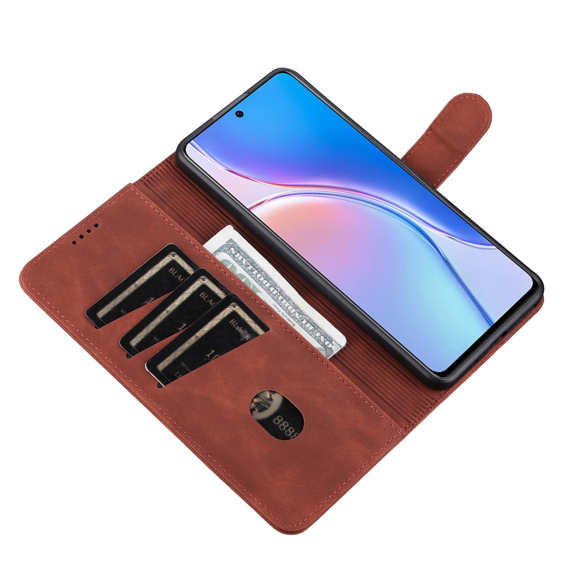 

AZNS For Huawei nova 11i Shockproof Folio Flip PU Leather Case Stand Wallet Phone Cover Brown