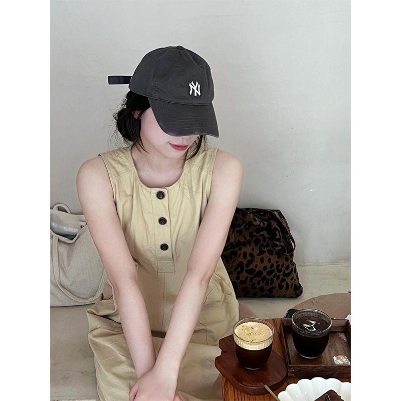 Wasteland style niche chic sleeveless vest dress women's summer loose and thin solid color versatile skirt