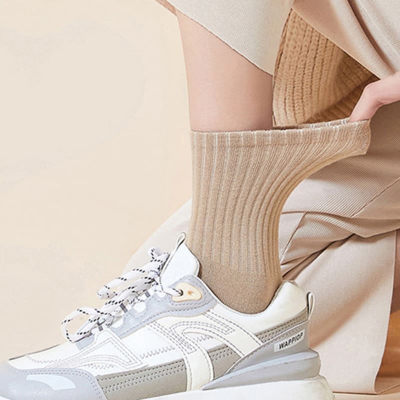 KROVAN [5 Pairs] Unisex Daily Mid-Calf Socks