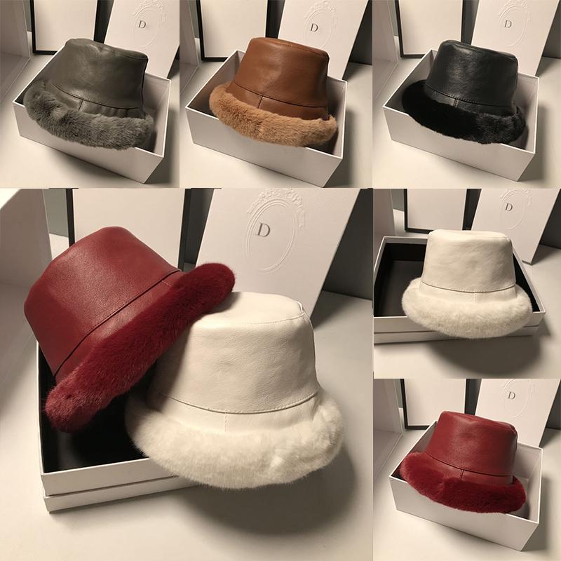 Women Winter Fluffy Plush Bucket Hat Ladies Solid Warm Faux Fur Fisherman Cap