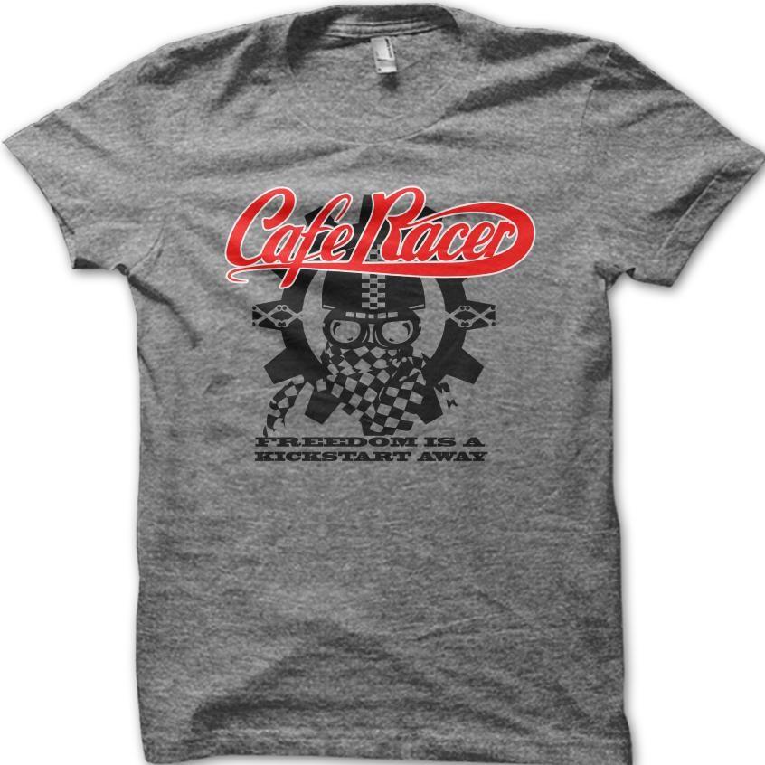 ВИНТАЖНАЯ Футболка для байкера Café Racer  Свобода на расстоянии одного кикстартера  S