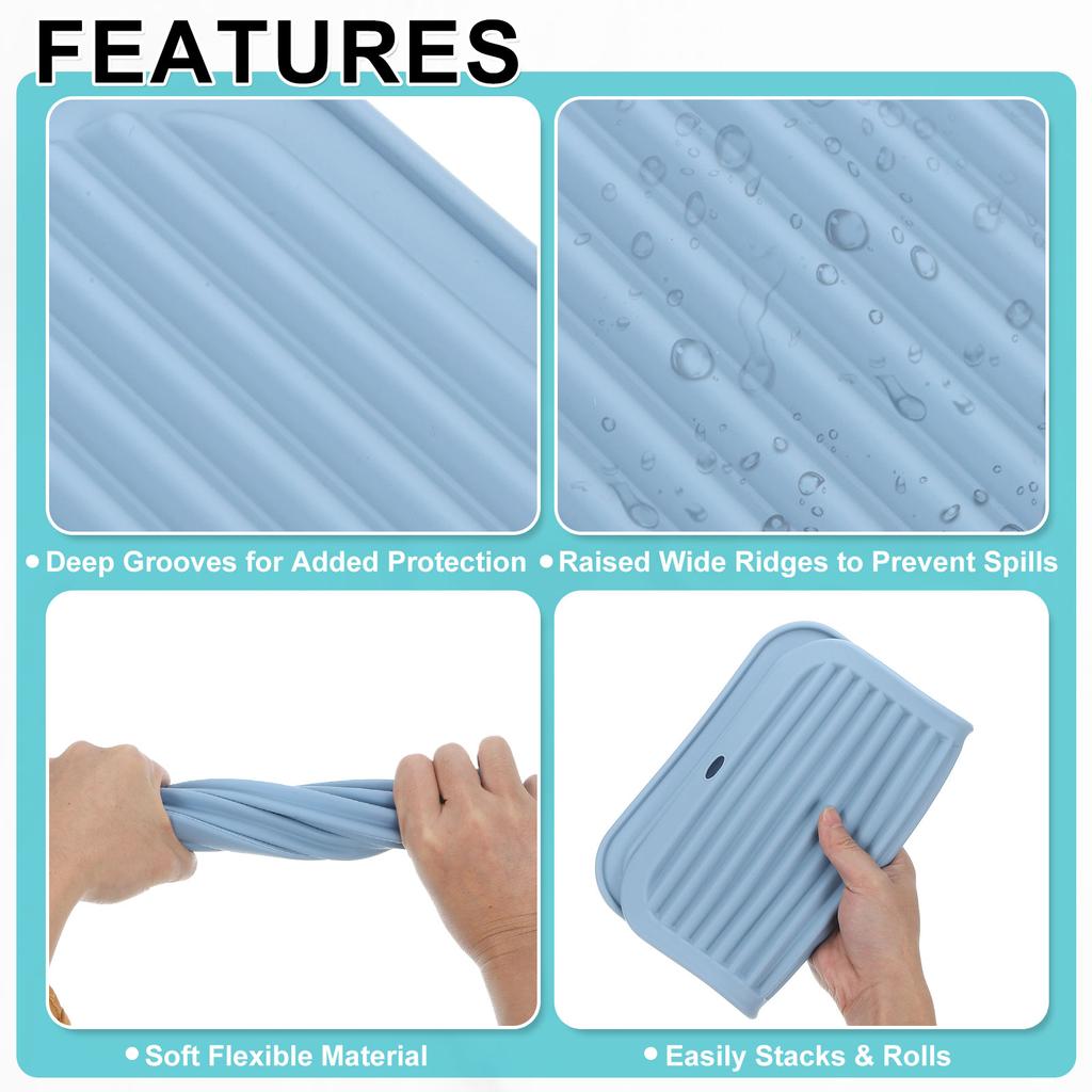 Uxcell 1/2/4pcs 9 x 11" Dish Drying Mat Set Silicone Reusable Drain Pad Heat Resistant Suitable for Kitchen Counter Fridge Drawe