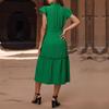 2025 new summer women's clothing medium-length solid color women's dress