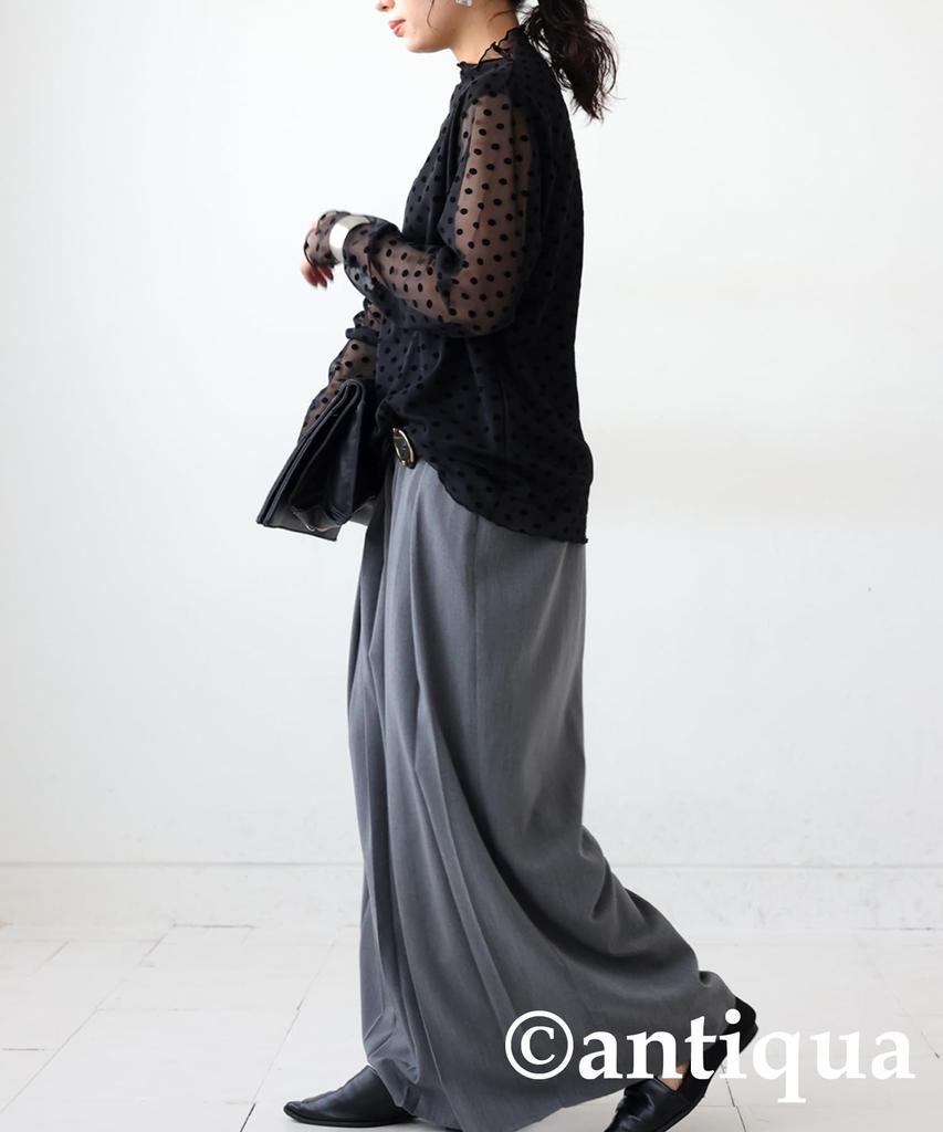 Antiqua Sheer Long Free Size Dot Women's Top, Sleeve, Patterned, PA-03612, 04,