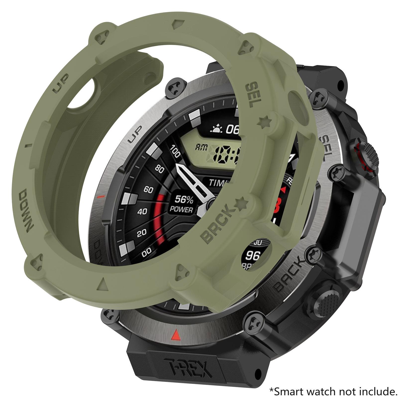 

TPU Protective Case For Amazfit T-rex Ultra Smart Watch Strap Cover Soft Silicone Bumper Huami Ultra Protector Shell Accessoies for T-Rex Ultra зелений