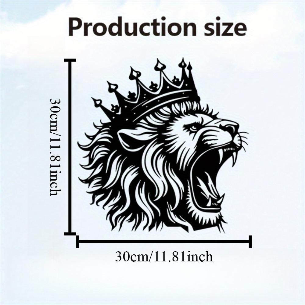 Vintage Lion Metal Mural Crown Design Iron Art Weather Resistant Office Decor Animal Lovers Gift