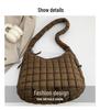 Giacca Casual in Cotone da Donna Stile Coreano a Pieghe a Nuvola con Spalle a Bolla Borsa a Tracolla