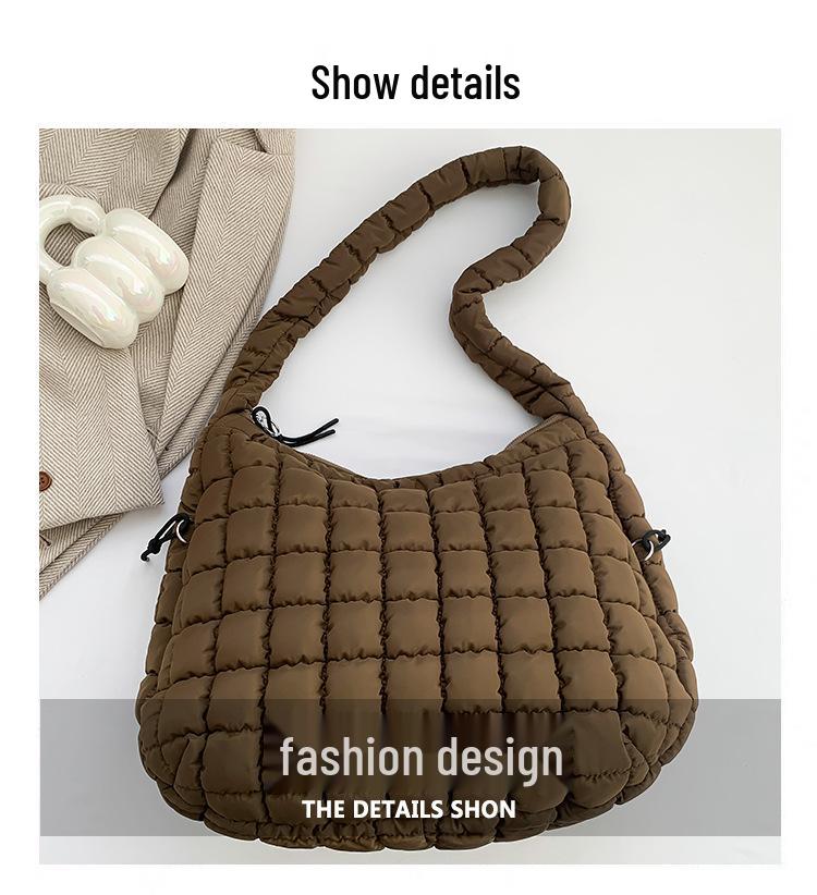 Giacca Casual in Cotone da Donna Stile Coreano a Pieghe a Nuvola con Spalle a Bolla Borsa a Tracolla