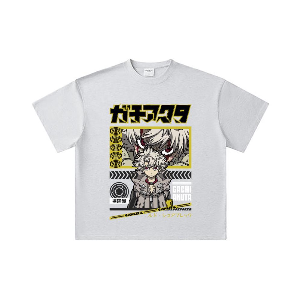 260 GSM Double Yarn 32 Count 100% Cotton Gachiakuta V10 Rudo Print Unisex Heavy Cotton T Shirt