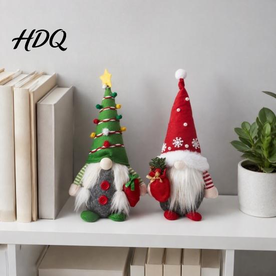 Christmas Faceless Gnome Dolls Plush Figurines Santa Stuffed Cloth Dolls Standing Figurines Scandinavian Elf Tabletop Ornaments Holiday Home Office
