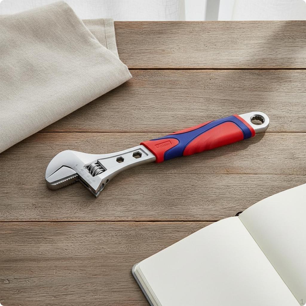 Wrench with AntiSlip Handle Versatile Adjustable Spanner for Homeowners,