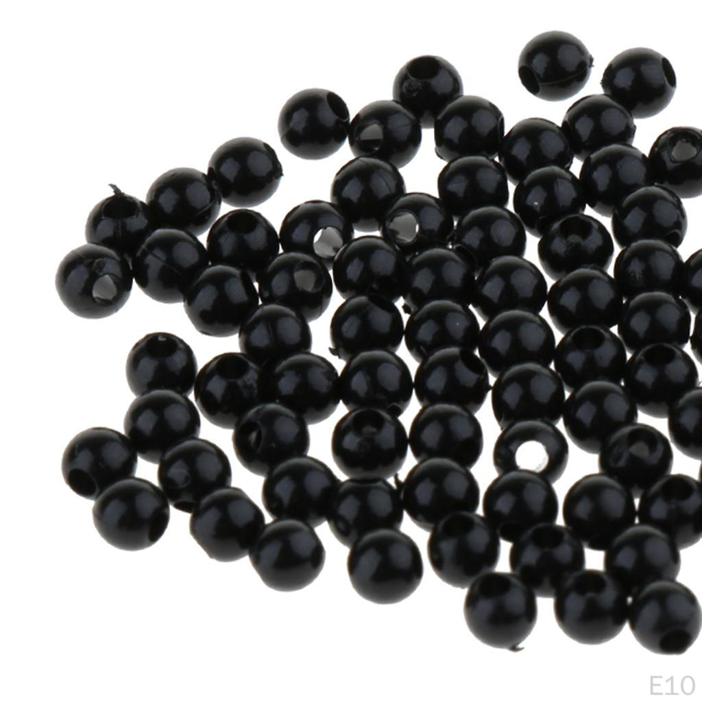 100pcs Plastic Teddy Bear Soft Toy Black, 10mm
