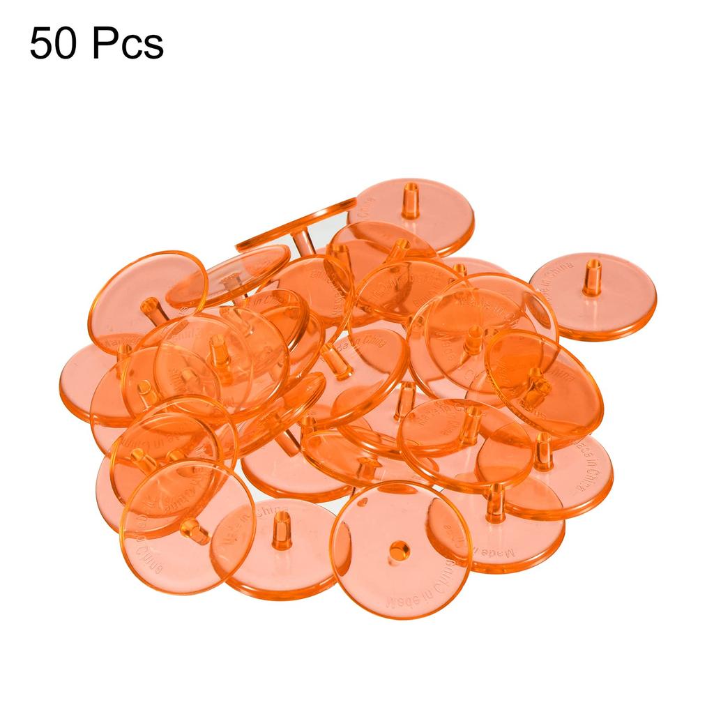 PATIKIL Golf Ball Marker 50pcs 24mm Round Transparent Flat Position