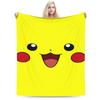 Funny 3D Pikachu Dotted Face Blanket Pokemoned Travel Flannel Bedding Throws For Living Room Soft Warm Quality Bedspread Gift