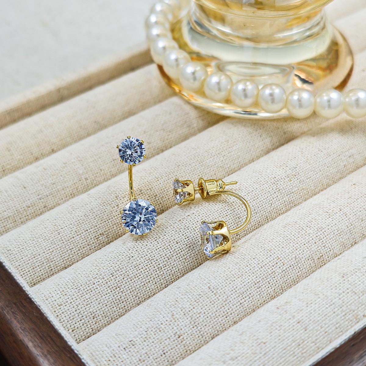 Simple Round Earrings, Light Luxury And High-End Sense, One Pair Of Detachable Diamond-Encrusted Stud Earrings For Women