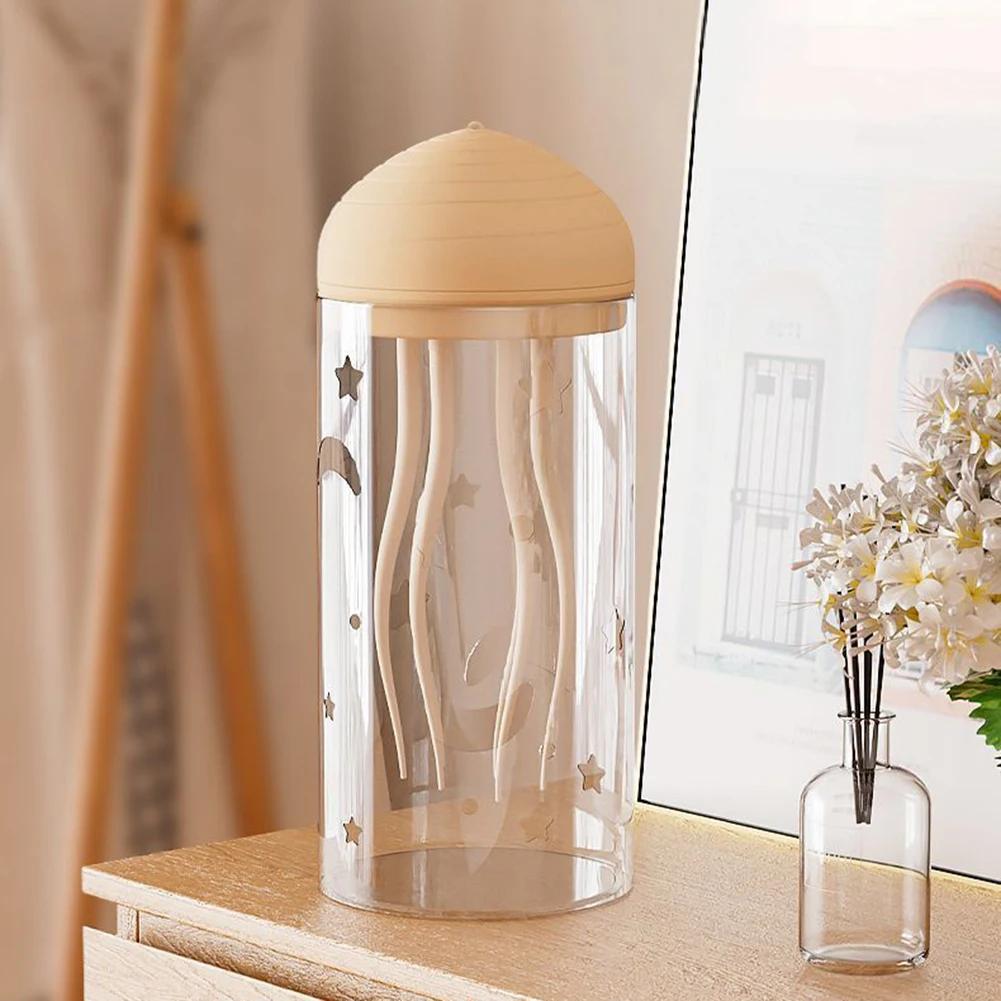 3D Jellyfish Night Light Creative Voice Control Light Flexible Tentacles Type-C Charging Bedside Lamp for Holiday Children Gift