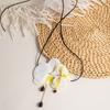 Drawstring Flower Necklace Lace Up Korean Style Choker Fresh Butterfly Orchid Clavicle Chain  Women