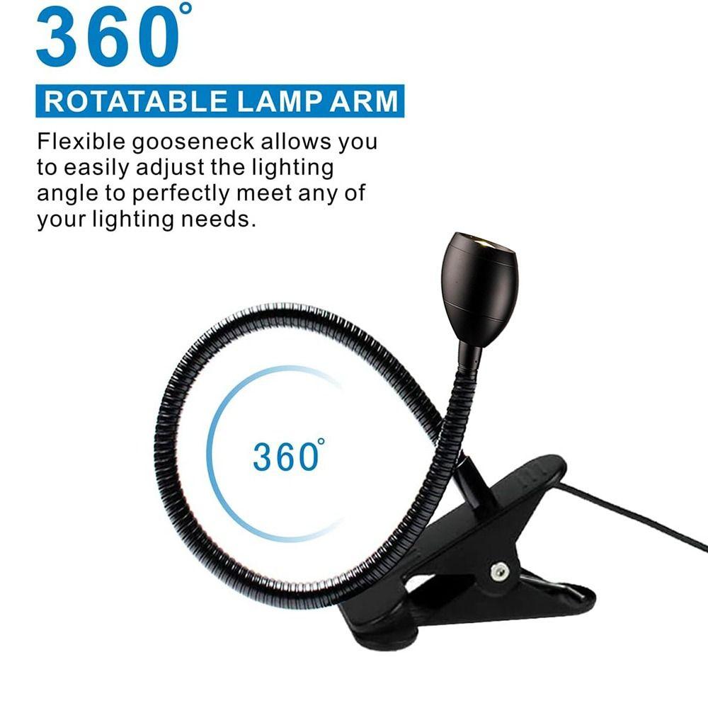 Adjustable Clip-on Table Lamp Metal Clamp Spotlight Reading Light Versatile Book Light  Headboards