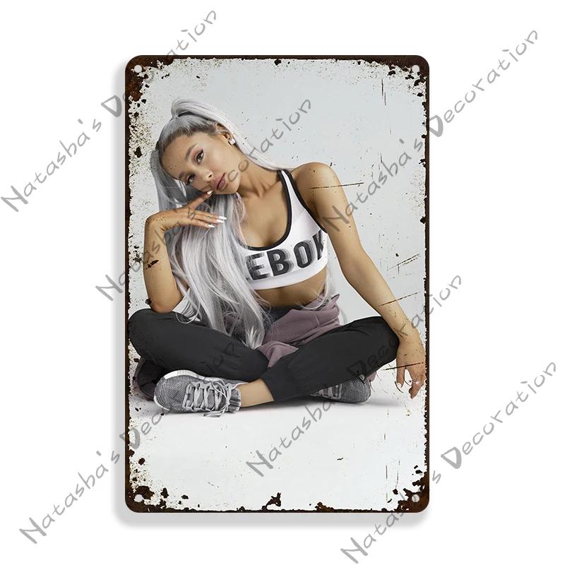 Ariana Grande Metal Signs Music Vintage Poster Rusty Retro Poster Home Man Cave Garage Club Industrial Decoration Metal Plate
