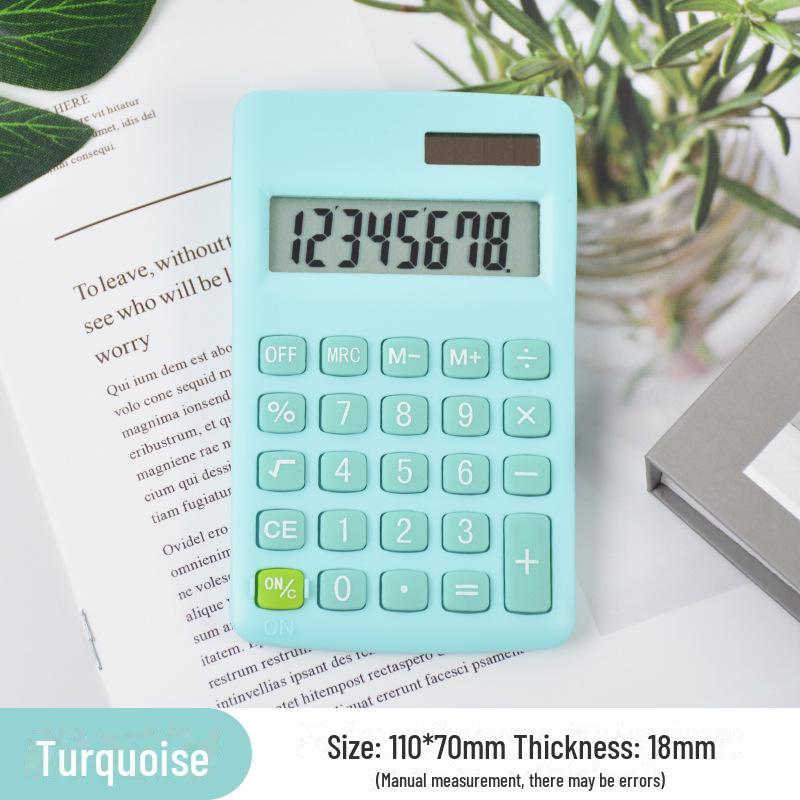 Colorful Solar-Powered Mini Calculator for Exams and Office