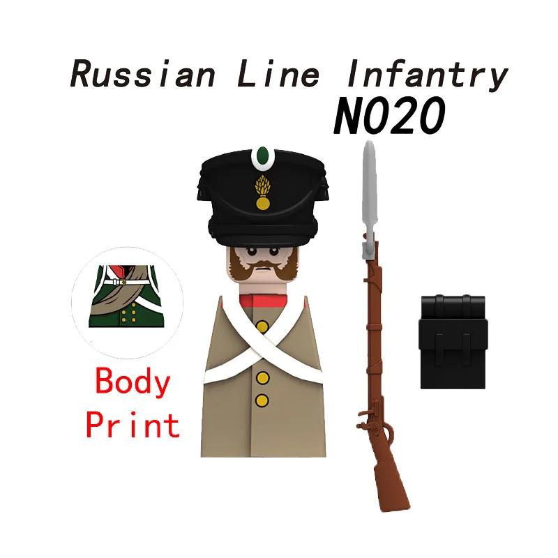 Medieval Napoleonic War Soldiers Figures Military MOC Building Block Knights British French Fusilier Rifles Weapon Kids Toy