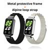 2in1 Set Nylon Loop Strap and Metal Watch Case Suit For Redmi Watch Band3 Band2/Xiaomi Mi band 9 Active/8 Active Alpine Loop Wave Strap and Watch Case
