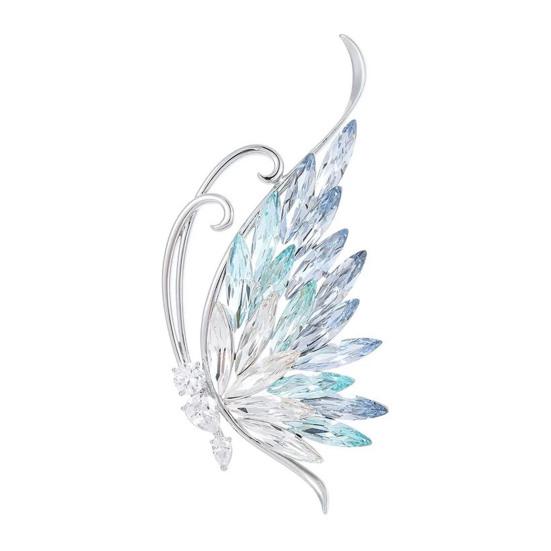 Rhinestone Butterfly Brooch Butterfly Wing Lapel Pin Sweater Cardigan Coat Business Suit Decoration Women Clothing Accessories