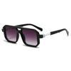 Retro square sunglasses, men's and women's European and American double-beam sunglasses, trendy wear, street photography fashion sunglasses